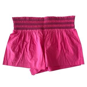 Anthropologie Smocked Micro Shorts Raspberry